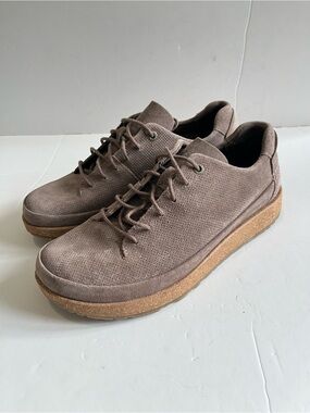 Birkenstock Honnef Suede Leather Lace Up Shoes Gray Taupe M7 W9